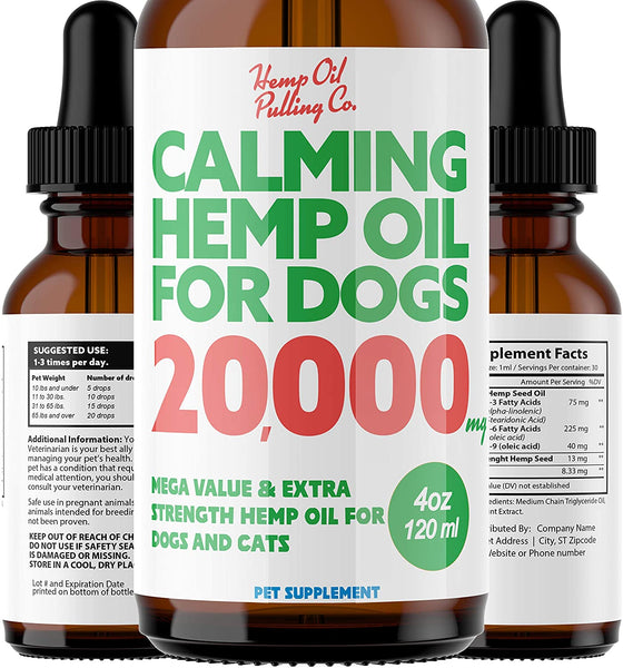 Hemp Oil for Dogs & Cats 20,000mg (4oz)