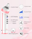Blackhead Remover Vacuum Suction Skin Pore Cleaner,Leuxe Acne Extractor With 4 Suction Probes,USB Rechargeable Beauty Tool (White Pink)